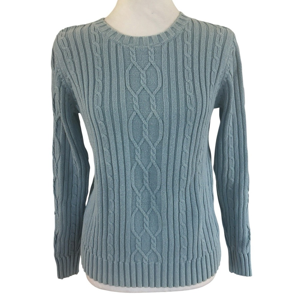 Van Heusen Blue Cable Knit Cotton Sweater SZ M